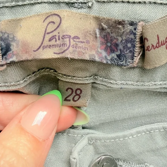 PAIGE Light Gray Verdugo Vegan Skinny Denim Jeans Size 28 Minimalist Casual - Picture 3 of 9